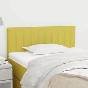 vidaXL Cabeceira de cama tecido 90x5x78/88 cm verde