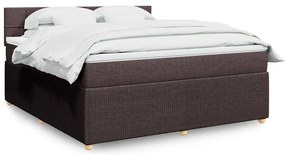 vidaXL Cama com molas/colchão 180x200 cm tecido castanho-escuro