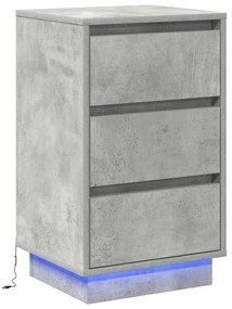 Armário de Canto com LED Cinza Concreto 39x34,5x65 cm Madeira Engenhei
