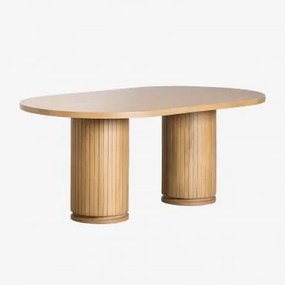 Mesa De Jantar Oval Em Madeira De Mangueira Analis 200 X 110 Cm - Sklum