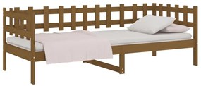 Sofá-cama 80x200 cm madeira de pinho maciça castanho mel