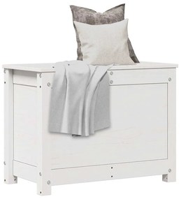 Caixa de arrumação 60x32x45,5 cm madeira de pinho maciça branco