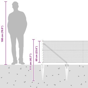 Cerca Hexagonal vidaXL Cinza 0,6x100 m Aço