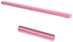HOMCOM Barra de Equilíbrio Ginástica Dobrável 210 cm Barra de Ginástica Artística para Crianças Iniciantes e Ginastas 210x10x6,5 cm Rosa | Aosom Portugal