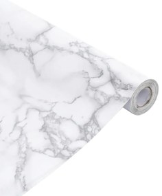 Autocolantes para móveis 90x500 cm PVC branco mármore