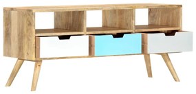 Móvel de TV 110x35x48 cm madeira de mangueira maciça