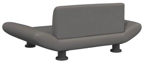 Cama para cães 70x45x28 cm couro artificial cinzento