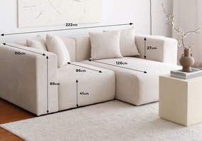 Sofá de Canto Yolo - Branco - 222cm x 89cm x 110cm