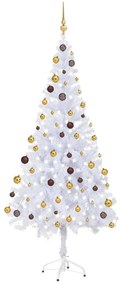 vidaXL Árvore de Natal artificial pré-iluminada + bolas 620 ramos