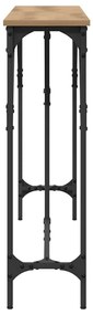Mesa Consola Carvalho Artesanal 140x23x75 cm Madeira Engenhada