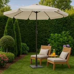 Guarda-sol LED Atenas com proteção (BASE NÃO INCLUIDA) UV 80+ Ø330 x 269 cm Creme
