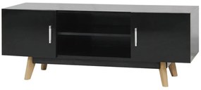 vidaXL Móvel de TV em alto brilho MDF 120x40x46 cm preto