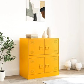 Aparador 67x39x73 cm aço amarelo mostarda