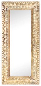 Espelho esculpido à mão 110x50x2,6cm madeira mangueira maciça