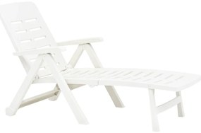 Espreguiçadeira dobrável plástico branco