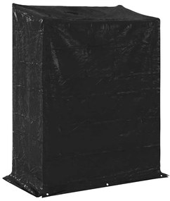 Rack de lenha com tampa de chuva 150x80x200 cm aço galvanizado