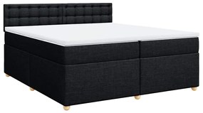 Cama com molas/colchão 200x200 cm tecido preto