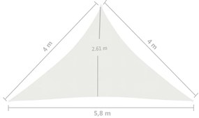 Para-sol estilo vela 160 g/m² 4x4x5,8 m PEAD branco