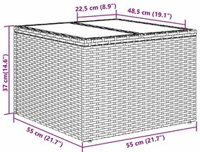 Conjunto de sofá de jardim de 5 peças com almofadas em rattan sintétic