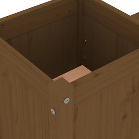 Banco c/ vasos 180x36x63cm madeira de pinho maciça castanho-mel