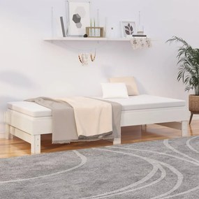 Sofá-cama de puxar 2x(90x200) cm pinho maciço branco