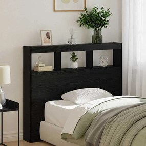 vidaXL Cabeceira de Carvalho Preto Carvalho Preto Madeira Derivada