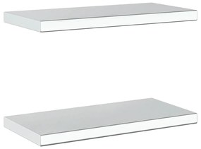 Prateleiras de parede 2 pcs 50x23,5x3cm aço inoxidável prateado