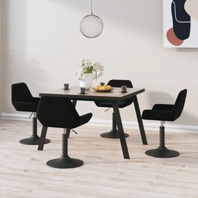 vidaXL Cadeiras de jantar giratórias 4 pcs veludo preto