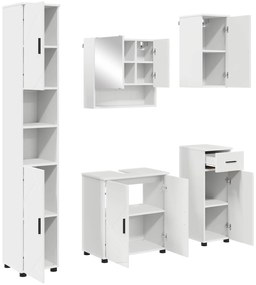 vidaXL Conjunto de Móveis para Banheiro com gaveta 5 pcs Branco