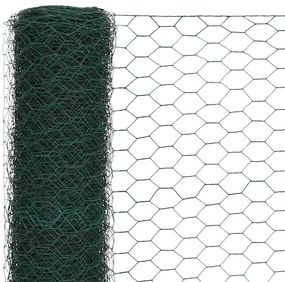 Cerca arame galinheiro 25x1,2 m aço c/ revestimento PVC verde