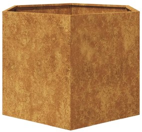 Vaso floreira de jardim hexagonal 69x60x45cm resistência ao aço