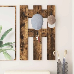 vidaXL Cabideiro de Parede Carvalho Defumado 65 x 3 x 100 cm