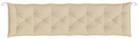Almofadão p/ banco de jardim 200x50x7 cm tecido oxford bege