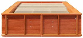Estrutura da Cama Castanho-mel 90 x 190 cm Madeira maciça