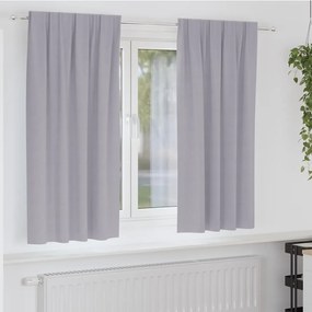 vidaXL Cortinas com cortinas 2 pcs Cinza Metálico Poliéster
