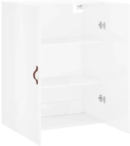 Armário de parede 69,5x34x90 cm branco brilhante