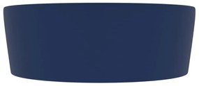 Lavatório c/ extravasamento 36x13cm cerâmica azul-escuro mate