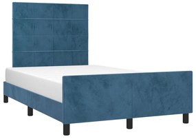 Estrutura de cama sem colchão 120x200 cm veludo azul