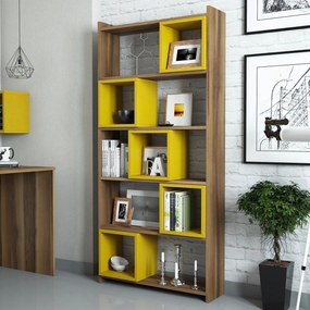 Estante Box – Nogueira Amarelo – 80x170x22 cm