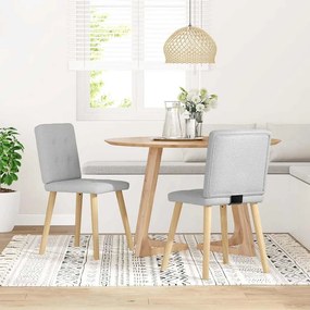 Cadeiras de jantar 2 pcs tecido cinza nuvem