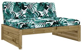 4 pcs conjunto lounge de jardim c/ almofadões pinho impregnado