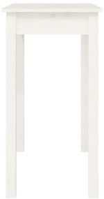 Mesa consola 80x40x75 cm madeira de pinho maciça branco