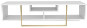 Móvel TV Asal – Branco e Dourado – 150x35,2x40 cm