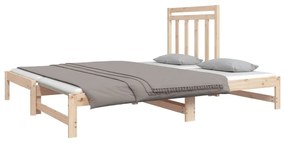 Estrutura sofá-cama de puxar 2x(90x190) cm pinho maciço