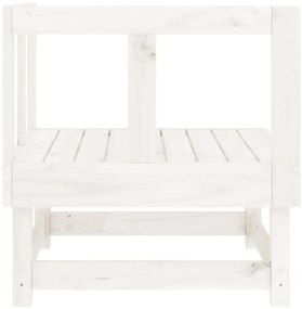 Sofás de canto para jardim 2 pcs madeira de pinho maciça branco