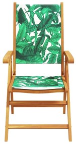 Cadeiras jardim reclin. 4 pcs tecido/madeira maciça verde