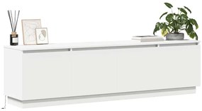 Estante de TV vidaXL com LED Branco 180x38x49 cm em Madeira Revestida
