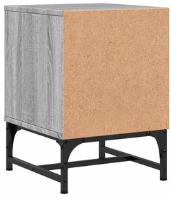 Mesa de cabeceira c/ porta de vidro 35x37x50 cm cinzento sonoma
