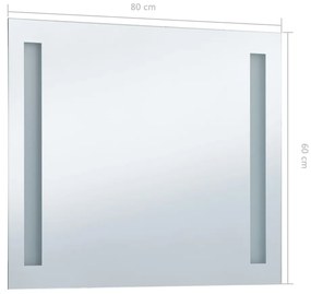 Espelho Caffi com Luz LED - 80x60 cm - Design Moderno