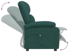 Poltrona elétrica reclinável tecido verde-escuro